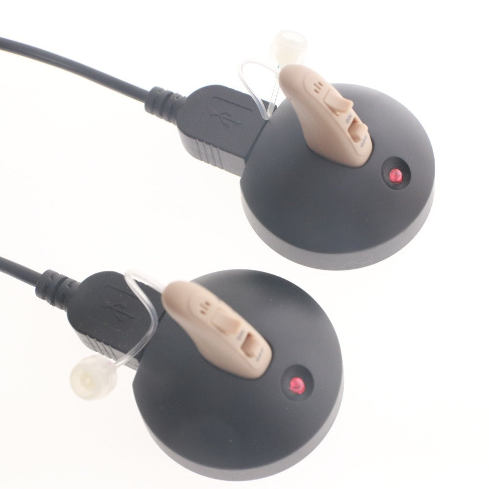 ■ Shop Japan ショップジャパン 集音器 楽ちんヒアリング クリア デジタル集音器 耳かけ型 シンプル 通電確認済み 付属品付き