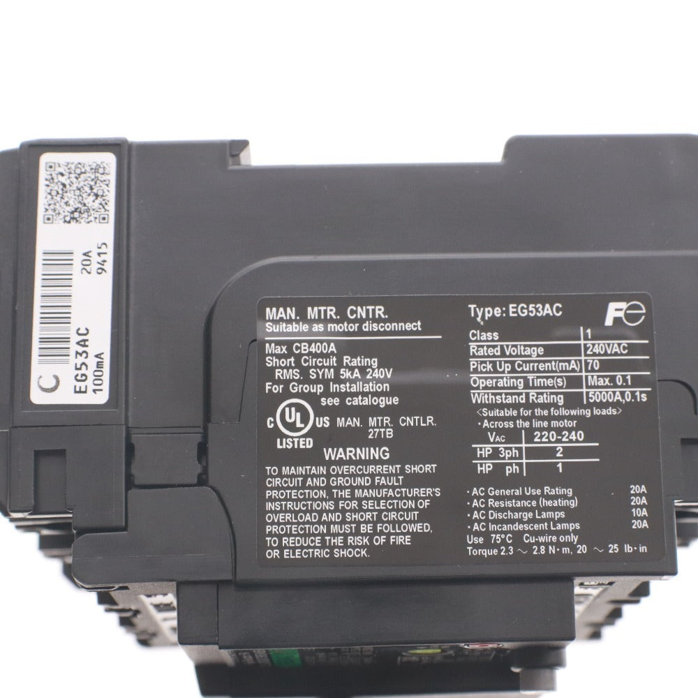 ■ 富士電機 漏電遮断器 EG53AC 3P 20A 4個セット まとめ売り 一般配線用 過電流保護機能 ブレーカー 箱 付属品付き