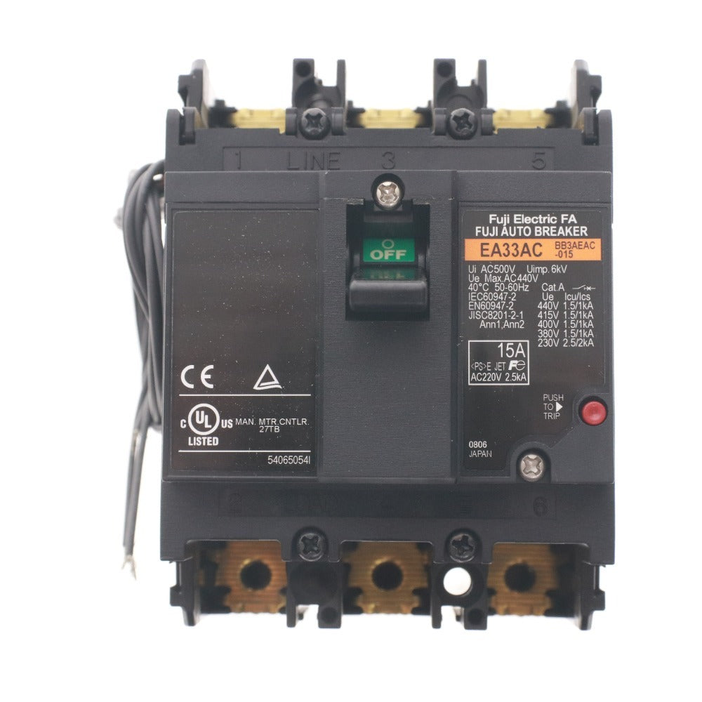 ■ 富士電機 オートブレーカー EA33AC EA53AC 3P 15A 漏電遮断器 EG33FC 3P 15A 4点セット まとめ売り 箱 付属品付き