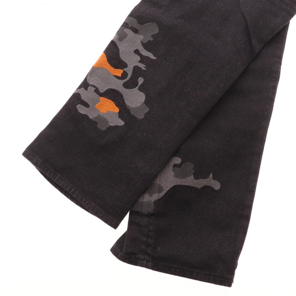 ■ Emporio Armani denim jeans pants bottoms camouflage African cotton men's size 33 black with tags unused