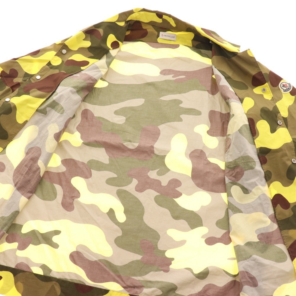 ■ Moncler CAMICIA shirt, short sleeves, top, camouflage, camouflage, all-over pattern, men's, M, khaki, yellow