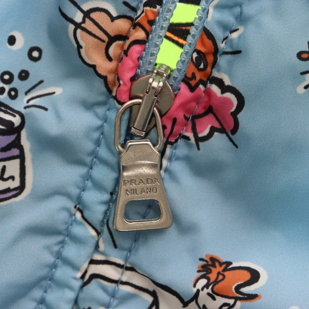 ■ Prada nylon parka jacket, surfing, surf pattern, outerwear, all-over pattern, men's, XL, blue