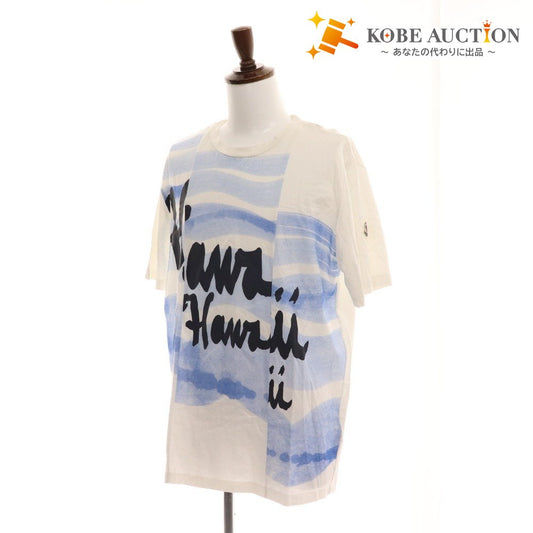 ■ Moncler T-shirt short sleeve top SS TSHIRT print men's L white blue