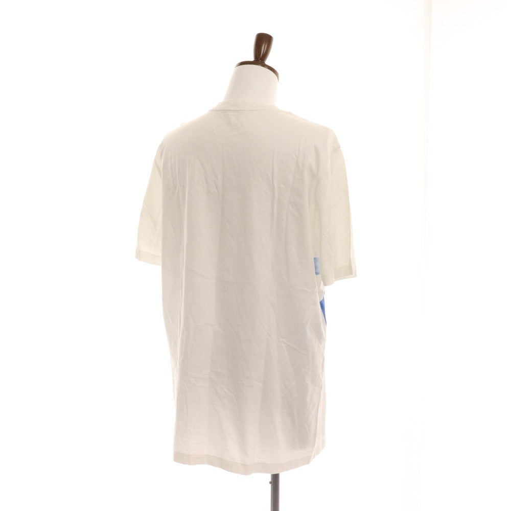 ■ Moncler T-shirt short sleeve top SS TSHIRT print men's L white blue