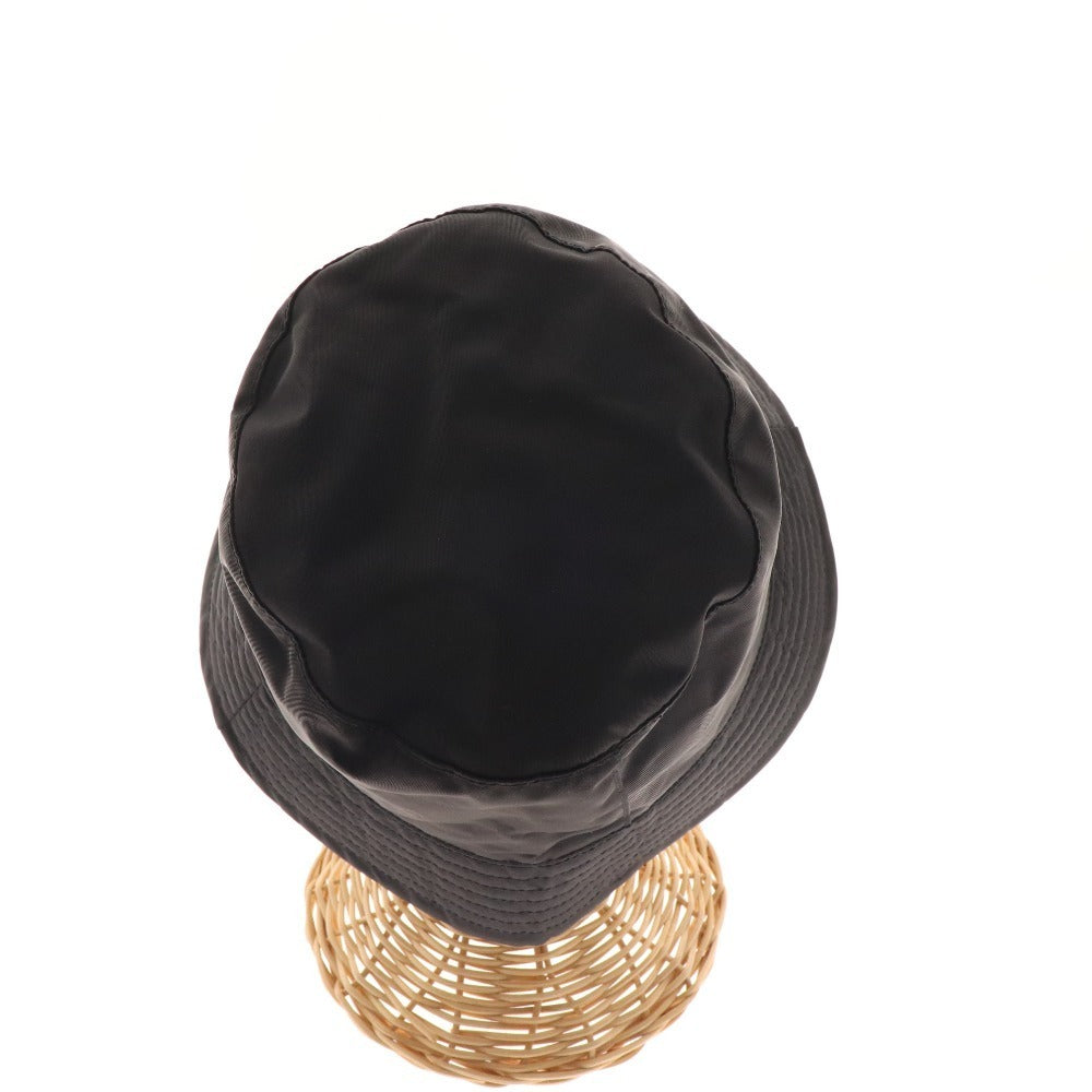 ■ モンクレール CAPPELLO バケットハット 帽子 ナイロン ロゴワッペン メンズ レディース M ブラック