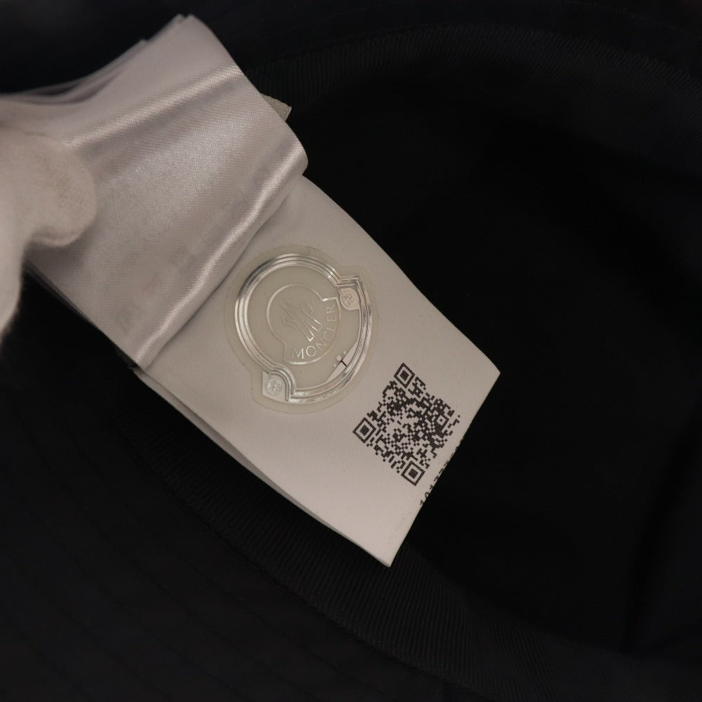 ■ モンクレール CAPPELLO バケットハット 帽子 ナイロン ロゴワッペン メンズ レディース M ブラック