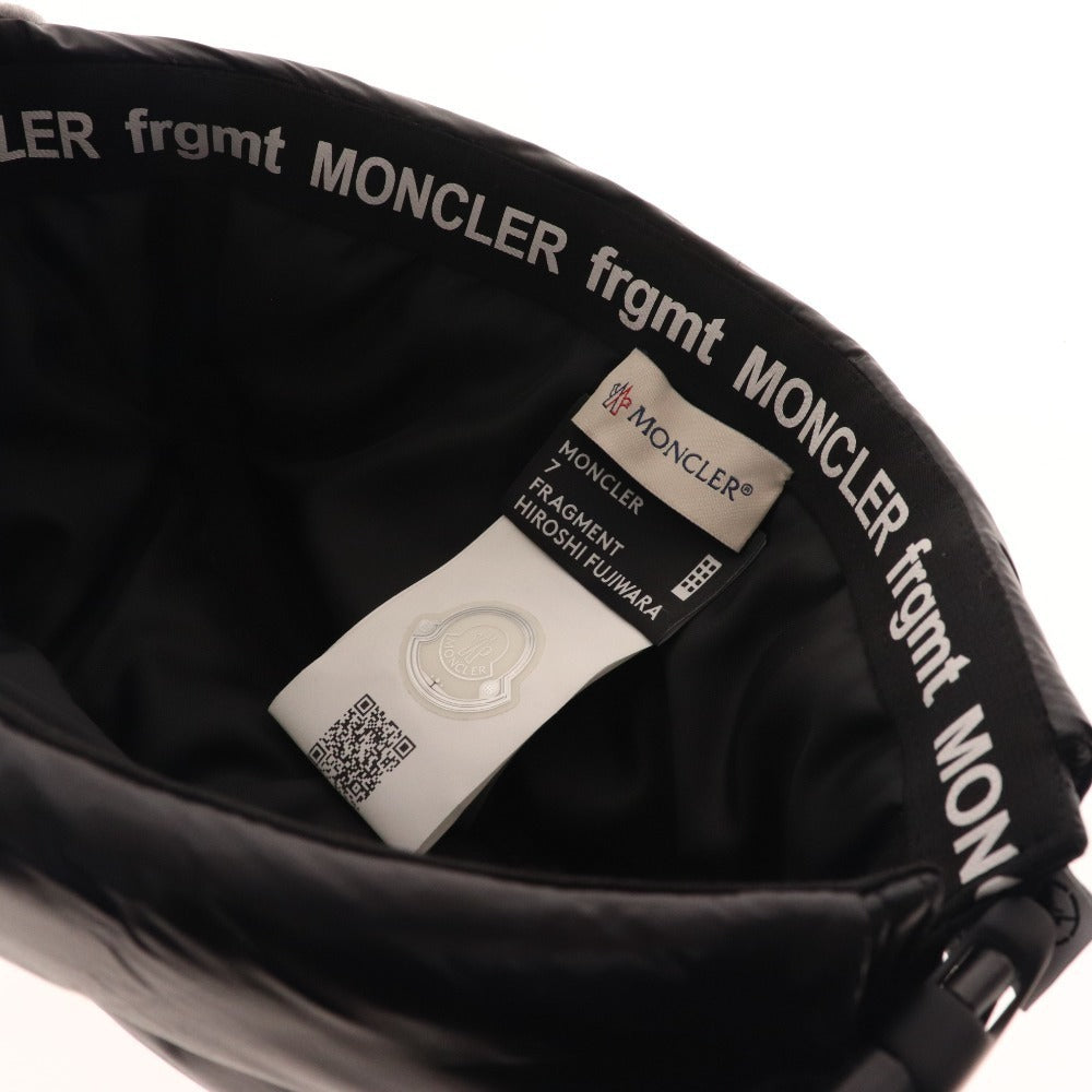 ■ Moncler beret hat cap down fragment logo patch nylon men's black