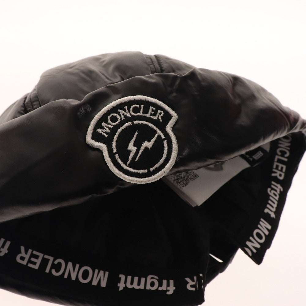 ■ Moncler beret hat cap down fragment logo patch nylon men's black