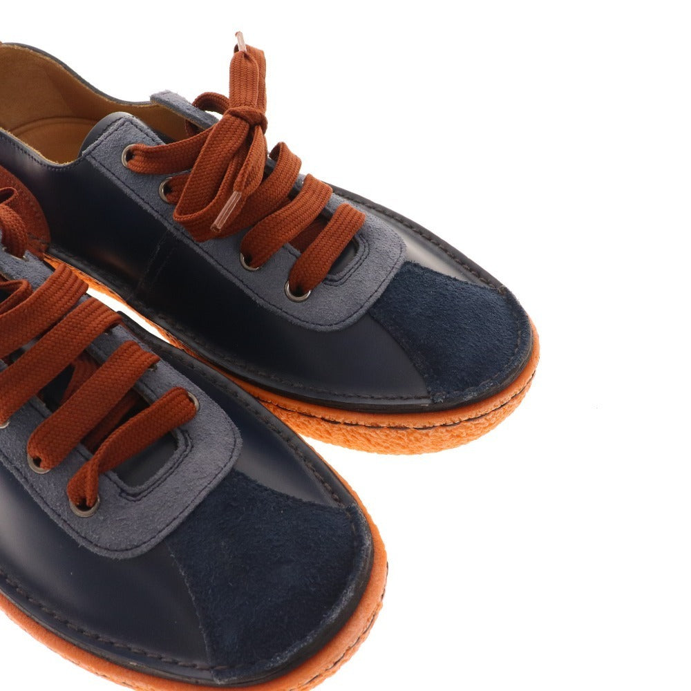 ■ Prada Oxford Sneakers 2EG226 Shoes Calf Leather Suede 5 1/2 Navy