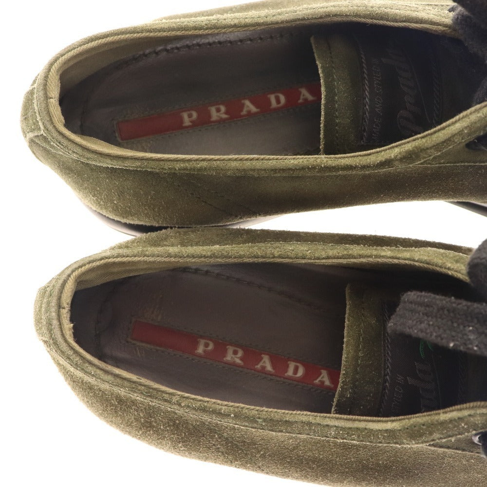 ■ Prada low-cut sneakers, shoes, suede, rubber, men's, khaki