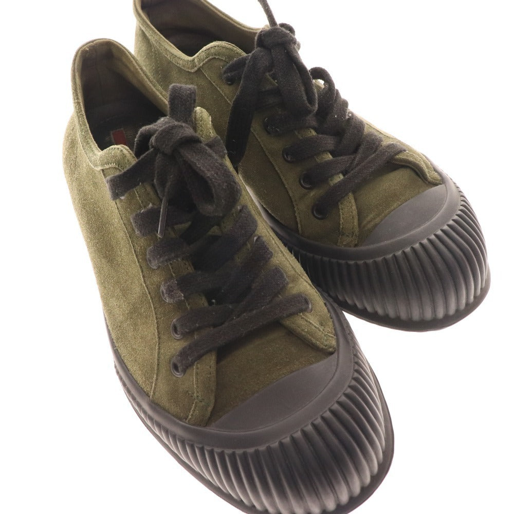 ■ Prada low-cut sneakers, shoes, suede, rubber, men's, khaki