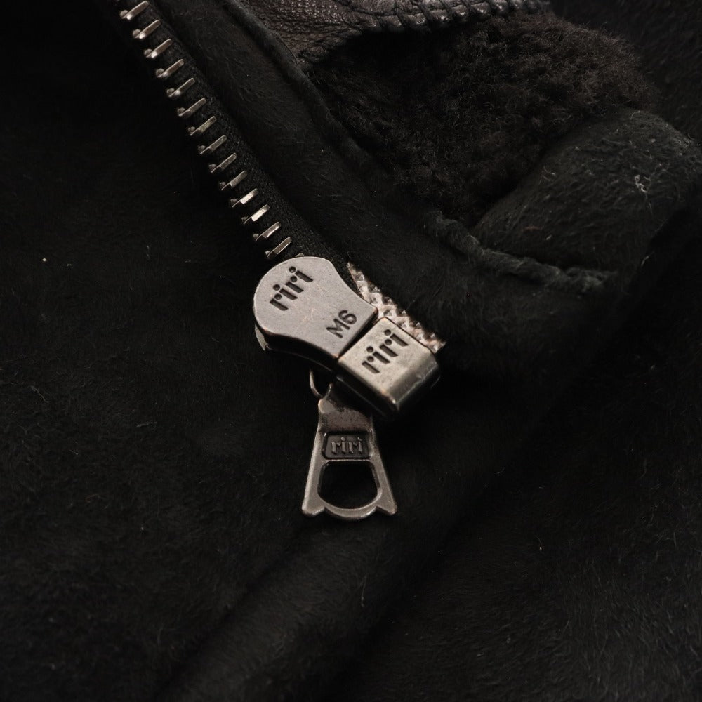 ■ ルッフォ ブルゾン ジャケット ジップアップ レザージャケット アウター メンズ 42 ブラック