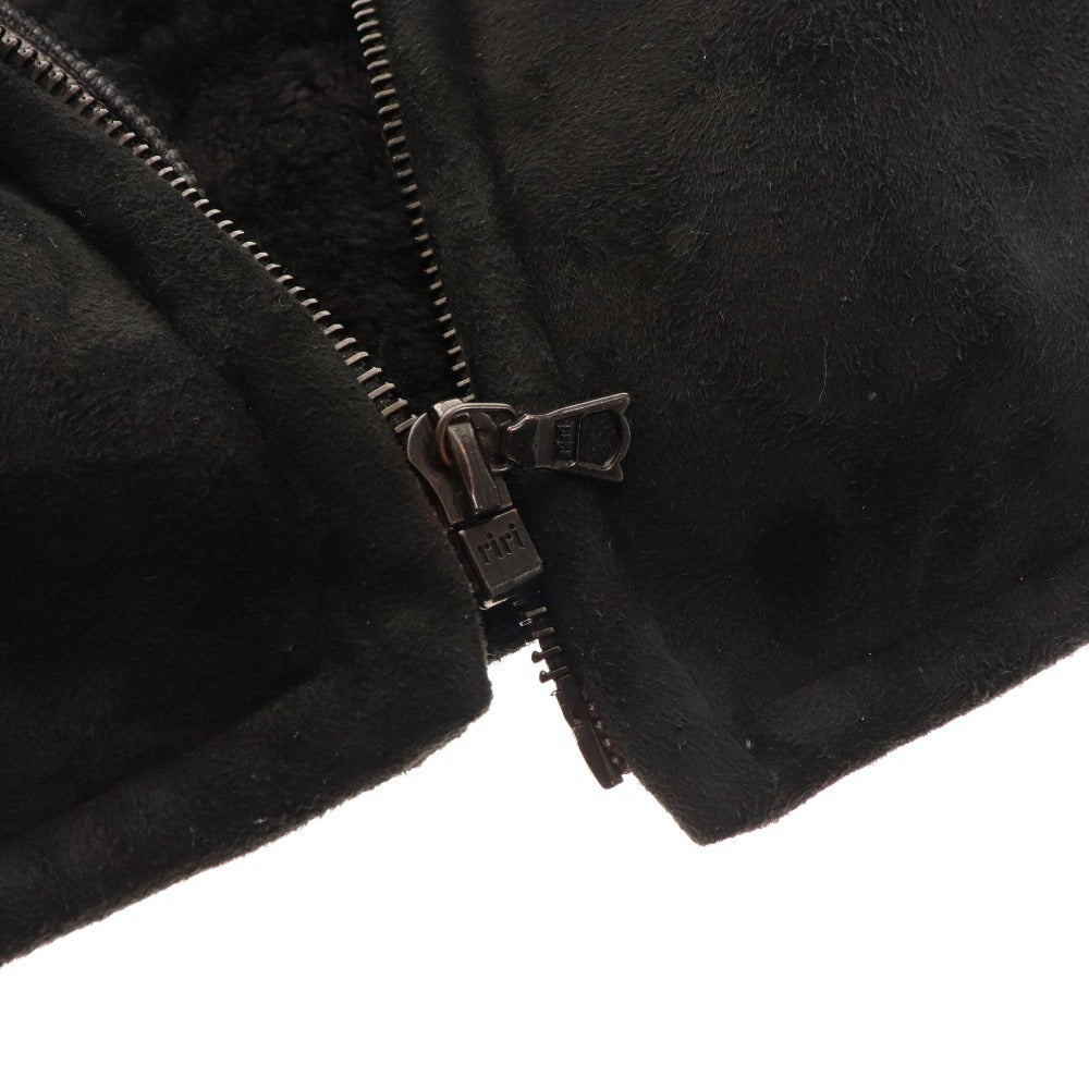 ■ ルッフォ ブルゾン ジャケット ジップアップ レザージャケット アウター メンズ 42 ブラック