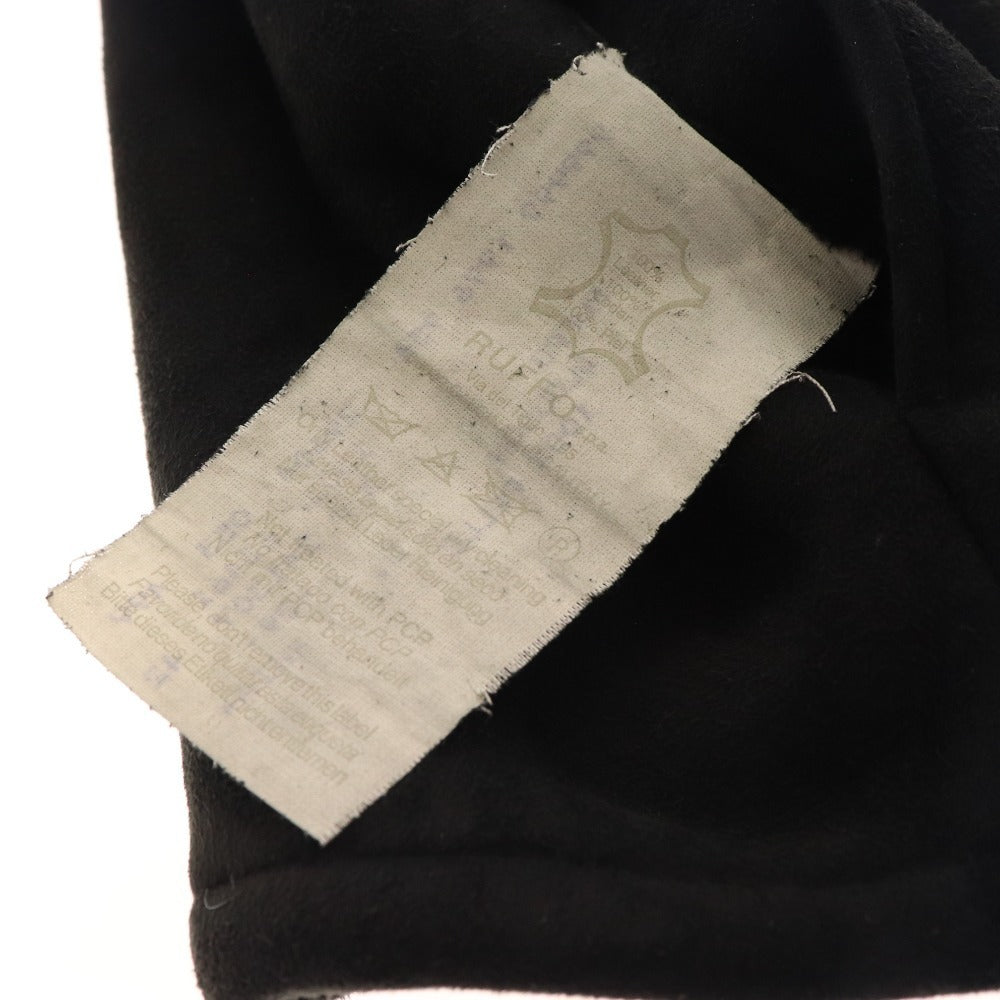 ■ ルッフォ ブルゾン ジャケット ジップアップ レザージャケット アウター メンズ 42 ブラック