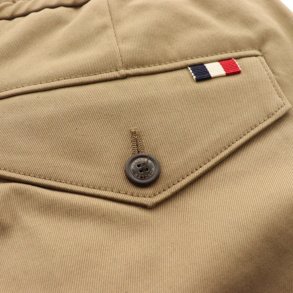 ■ Moncler Pantaloons Pants Stretch Bottoms Elastic Waist Chinos Men's Size 48 Beige Tag Included Unused