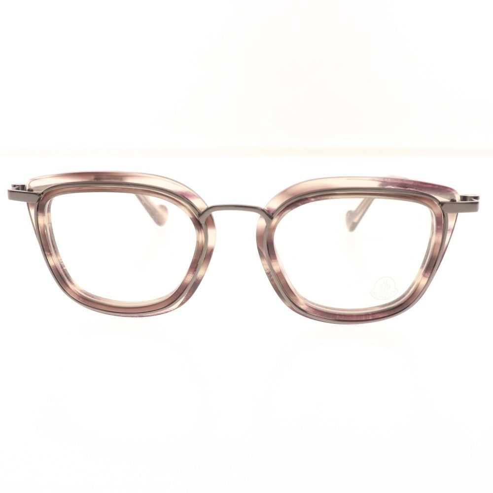 ■ Moncler Glasses Eyeglasses ML 5008 081 48□20 140 Eyewear Tortoise Shell Pattern Non-Prescription Men's Women's Gray Case Included