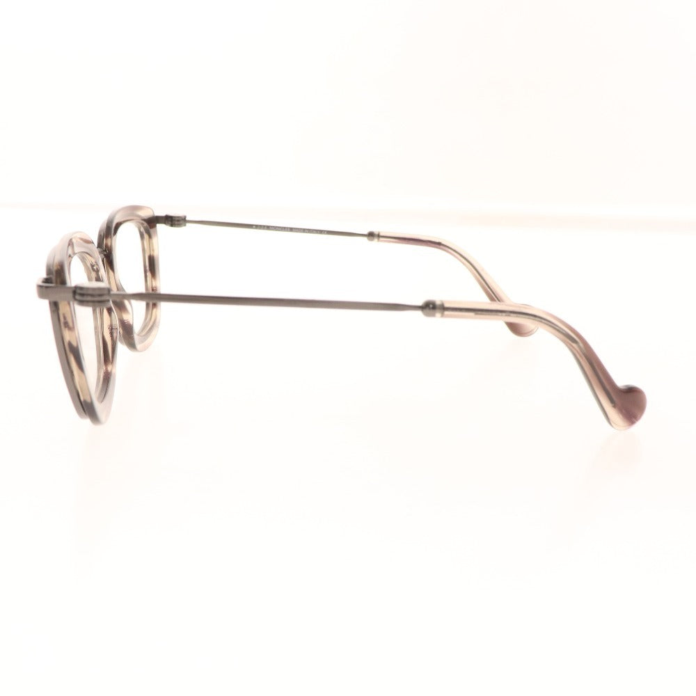 ■ Moncler Glasses Eyeglasses ML 5008 081 48□20 140 Eyewear Tortoise Shell Pattern Non-Prescription Men's Women's Gray Case Included