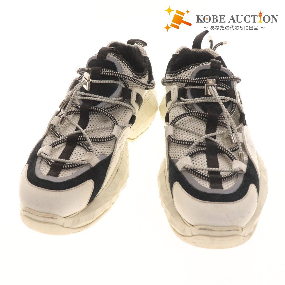 ■ Jimmy Choo sneakers, shoes, mesh, thick sole, men's, size 41, black, white, accessories included