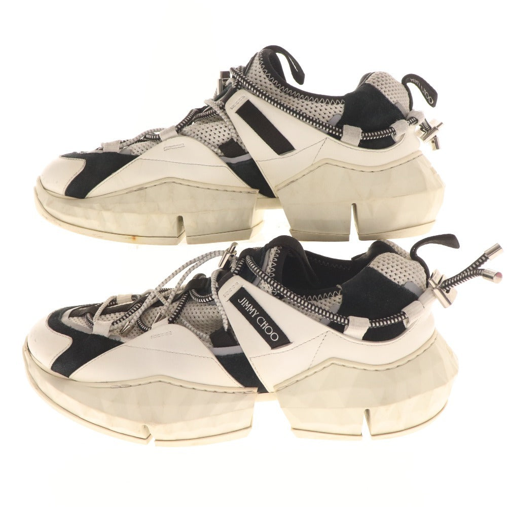 ■ Jimmy Choo sneakers, shoes, mesh, thick sole, men's, size 41, black, white, accessories included