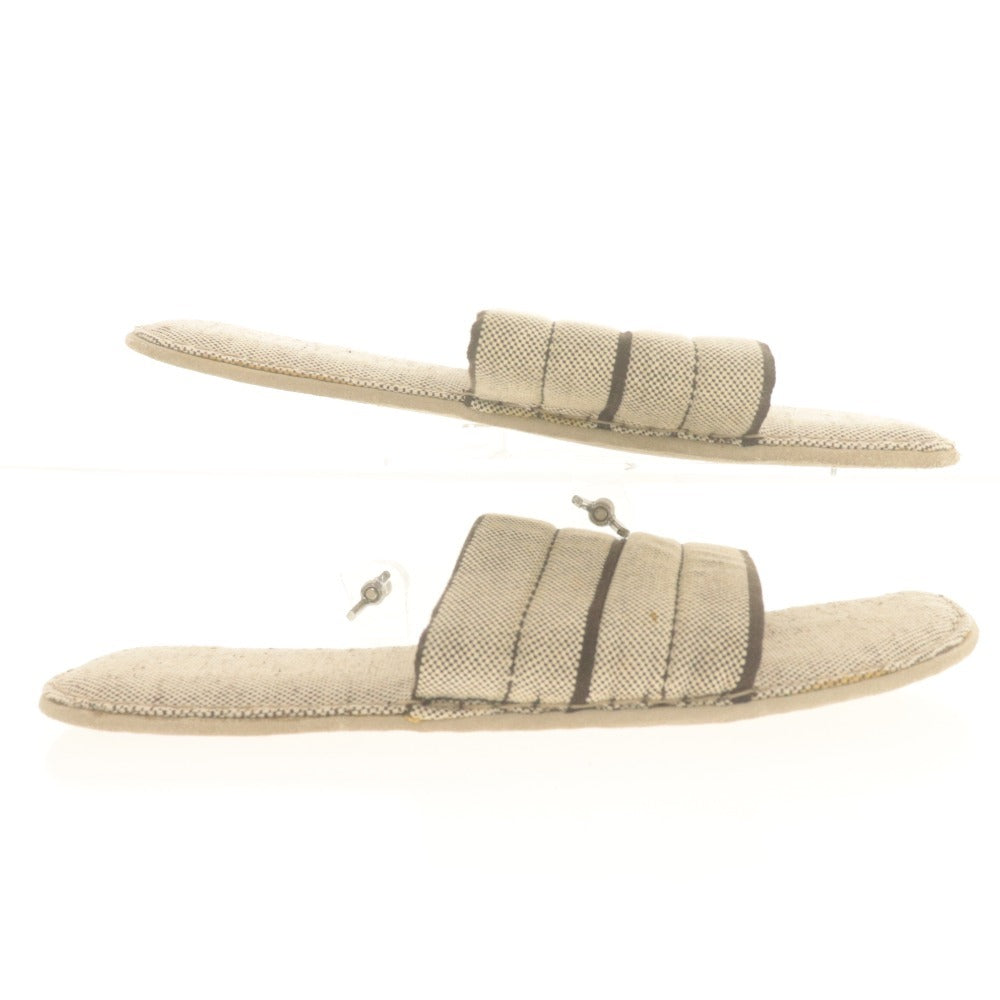 ■ PRADA プラダ スリッパ シューズ 靴 スリッポン イタリア製 室内履き メンズ レディース 40 (25cm相当) ライトベージュ 鞄 ポーチ付き