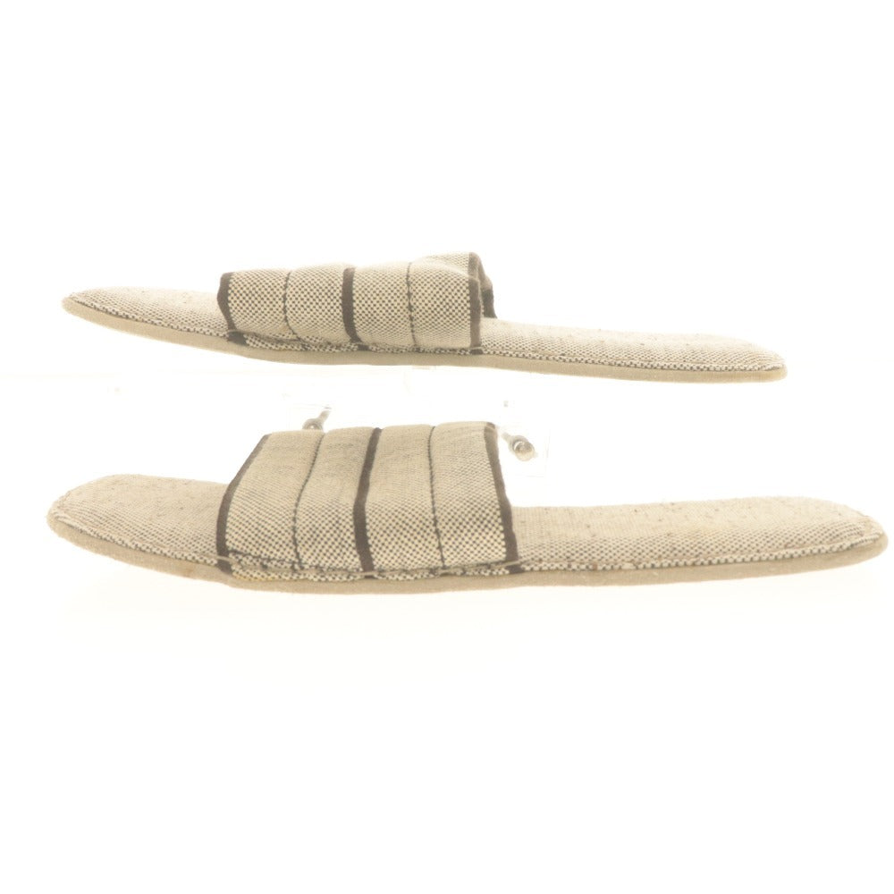 ■ PRADA プラダ スリッパ シューズ 靴 スリッポン イタリア製 室内履き メンズ レディース 40 (25cm相当) ライトベージュ 鞄 ポーチ付き