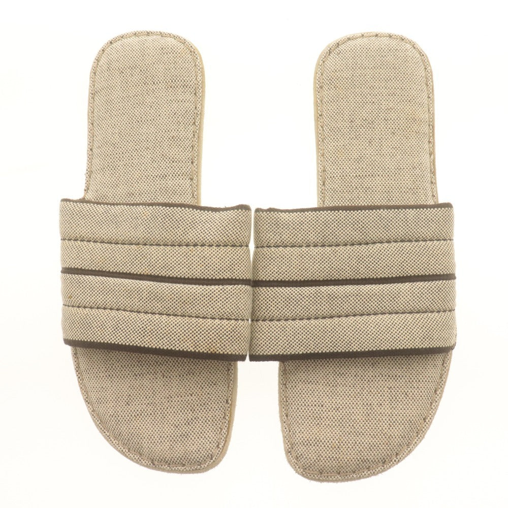 ■ PRADA プラダ スリッパ シューズ 靴 スリッポン イタリア製 室内履き メンズ レディース 40 (25cm相当) ライトベージュ 鞄 ポーチ付き