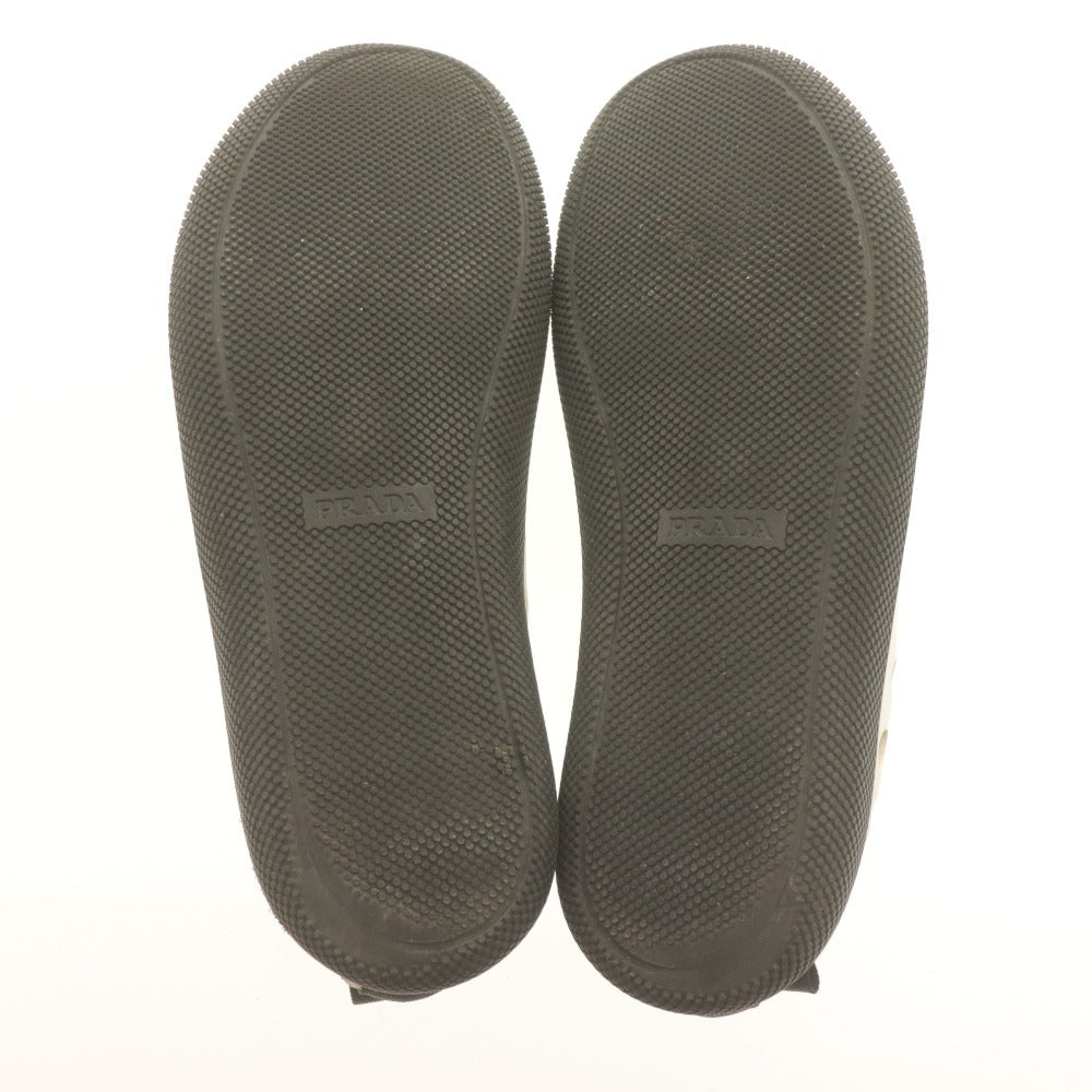 ■ PRADA プラダ ローカットスニーカー 2EG147 革靴 レザー 穴 ドット柄 メンズ レディース 6 1/2 (24.5cm相当) ホワイト ブラック 白黒