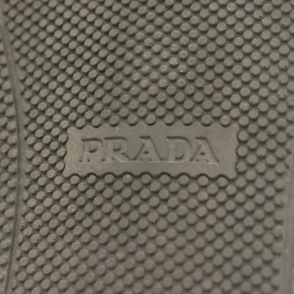 ■ PRADA プラダ ローカットスニーカー 2EG147 革靴 レザー 穴 ドット柄 メンズ レディース 6 1/2 (24.5cm相当) ホワイト ブラック 白黒