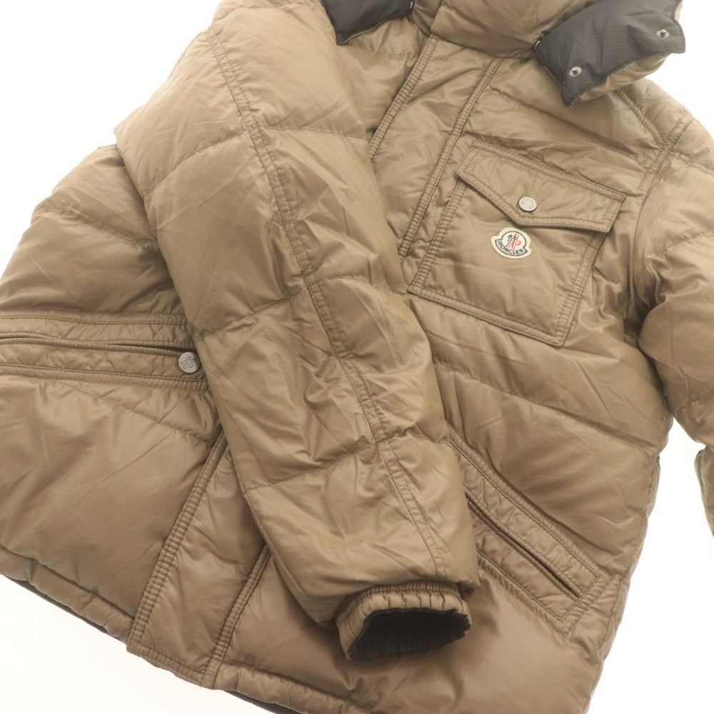 ■ モンクレール ダウンジャケット 41365/00/69833 長袖 アウター フード取り外し式 ロゴ ワッペン メンズ 3 (L相当) ベージュ