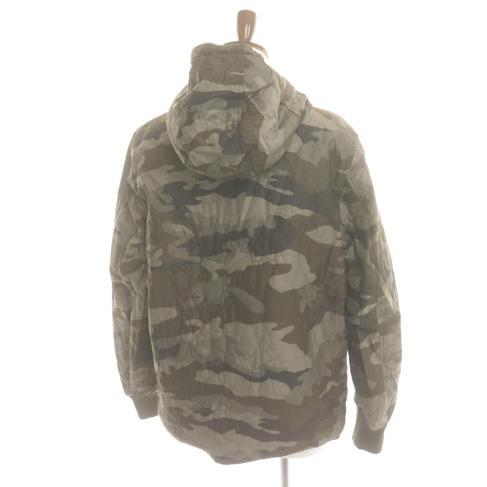 ■ モンクレール ダウンジャケット 長袖 アウター 迷彩柄 フード イタリア製 メンズ 3 (L相当) ブラック グレー ブラウン