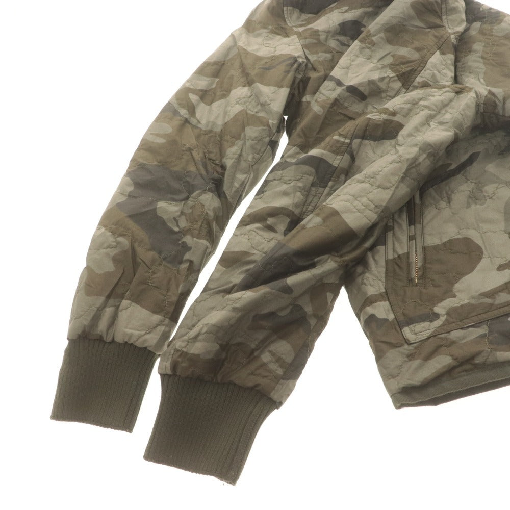 ■ モンクレール ダウンジャケット 長袖 アウター 迷彩柄 フード イタリア製 メンズ 3 (L相当) ブラック グレー ブラウン