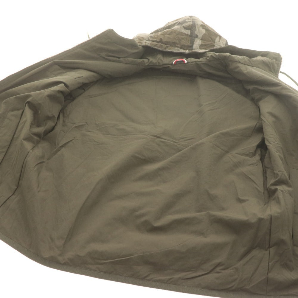 ■ モンクレール ダウンジャケット 長袖 アウター 迷彩柄 フード イタリア製 メンズ 3 (L相当) ブラック グレー ブラウン