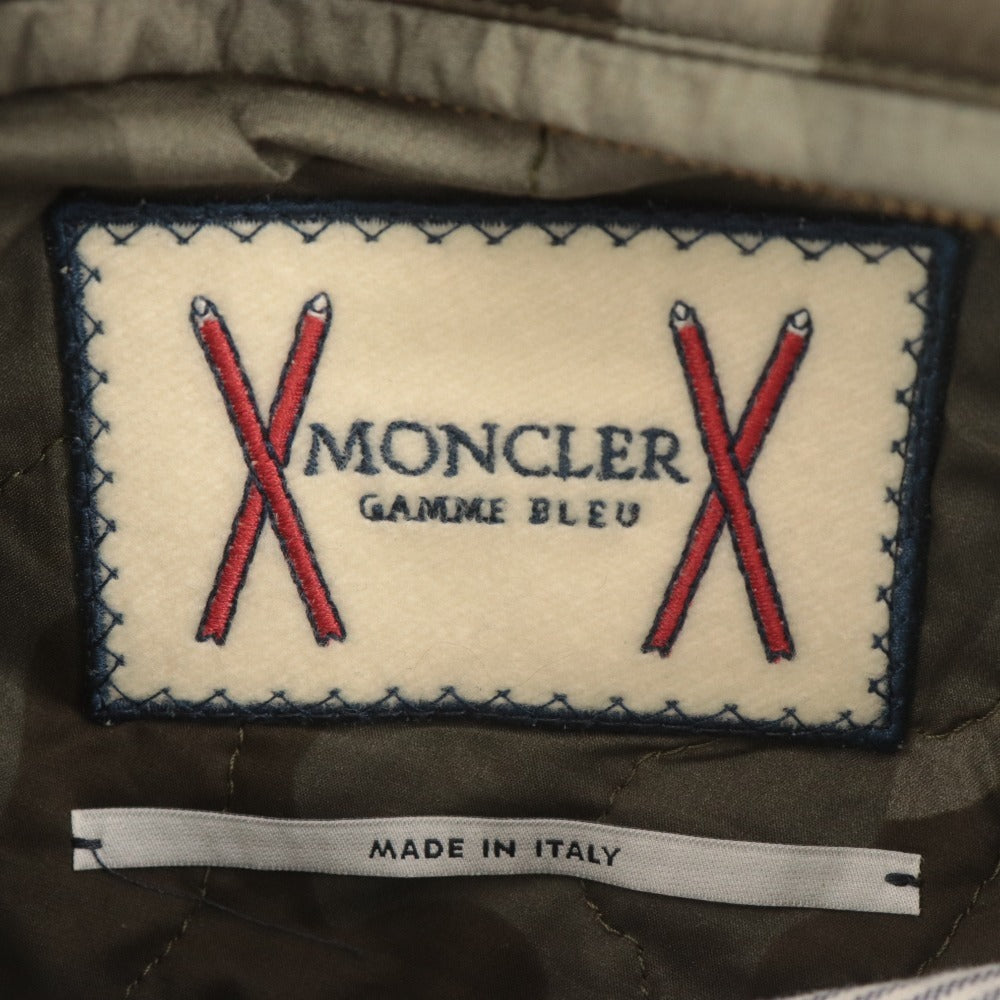 ■ モンクレール ダウンジャケット 長袖 アウター 迷彩柄 フード イタリア製 メンズ 3 (L相当) ブラック グレー ブラウン