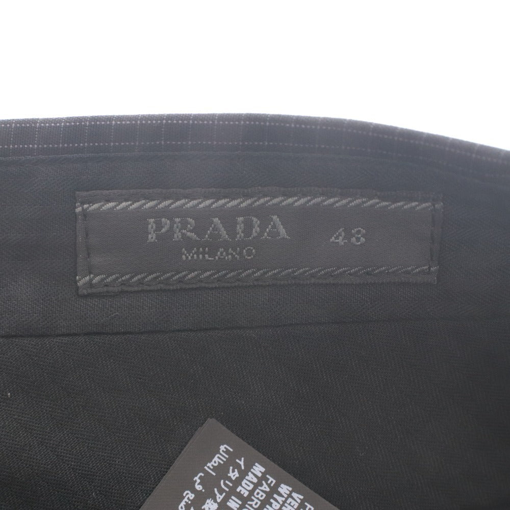 ■ PRADA プラダ ハーフパンツ ショートパンツ ボトムス グラフチェック メンズ 48 NERO ブラック タグ付き 未使用