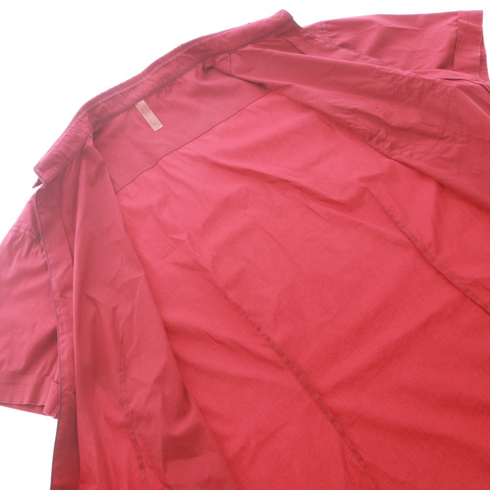 ■ PRADA プラダ シャツ 半袖 トップス ステッチ ポケット メンズ XL ボルドー系