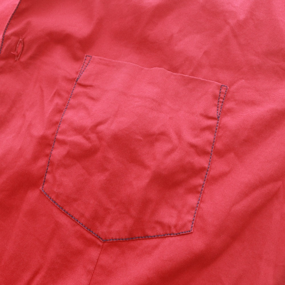 ■ PRADA プラダ シャツ 半袖 トップス ステッチ ポケット メンズ XL ボルドー系