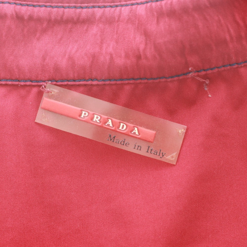 ■ PRADA プラダ シャツ 半袖 トップス ステッチ ポケット メンズ XL ボルドー系