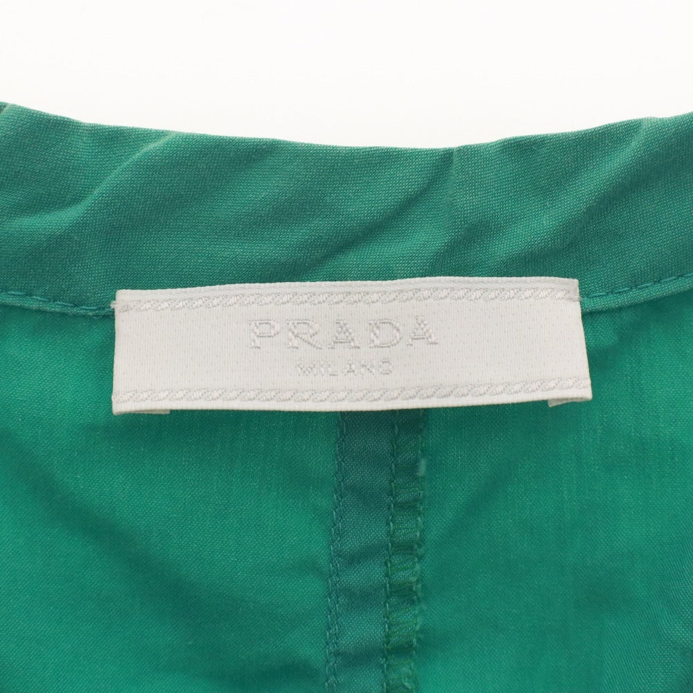 ■ PRADA プラダ カットソー 半袖 トップス Vネック ポケット メンズ S ブルーグリーン系