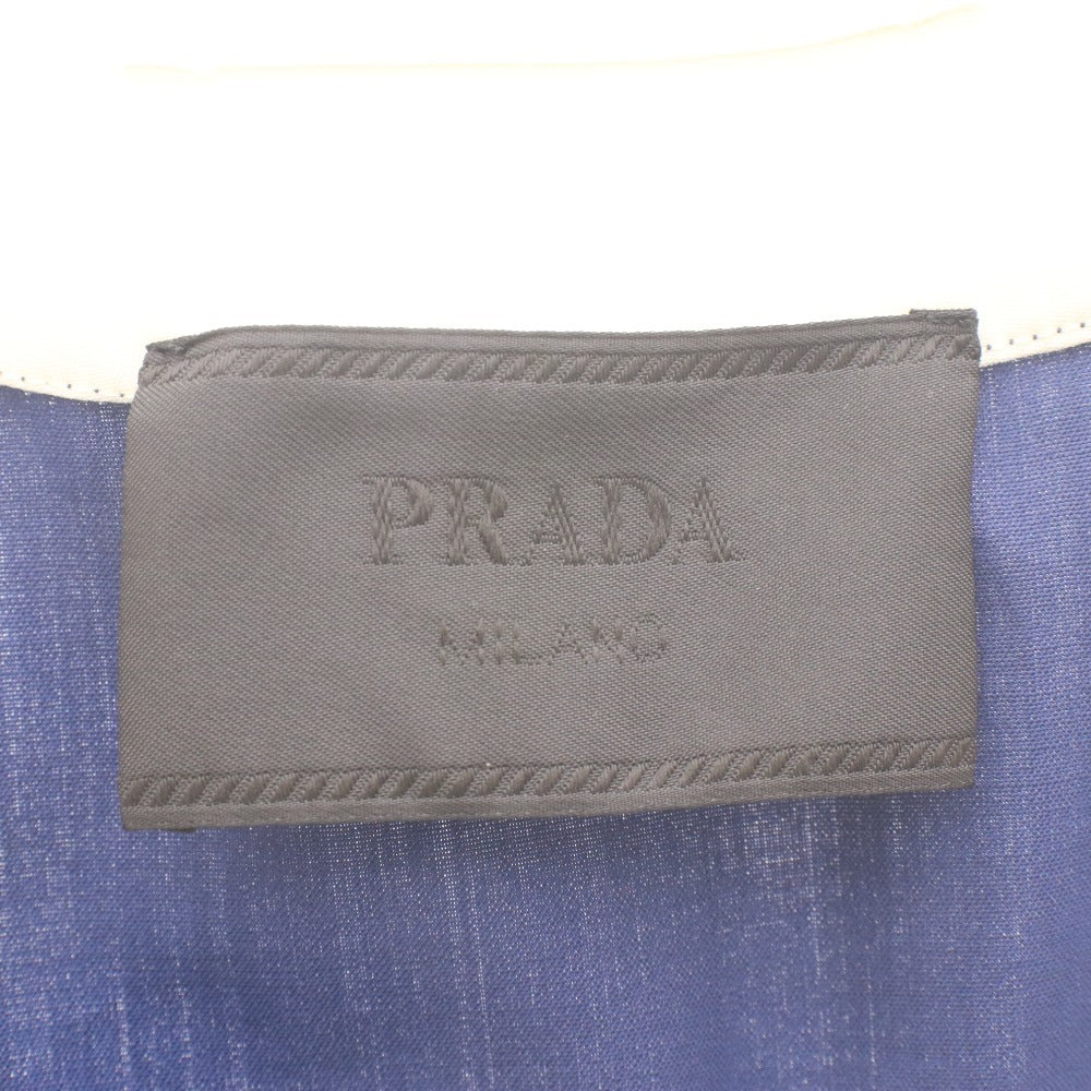 ■ PRADA プラダ タンクトップ ノースリーブ トップス バイカラー メンズ 48 ブルー ホワイト