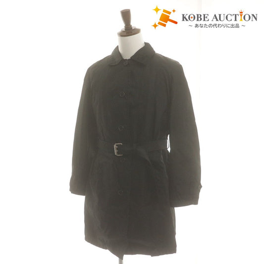 ■ PRADA Prada Trench Coat Nylon Long Sleeve Outerwear Collar Belted Made in Italy Men's Women's S Black
