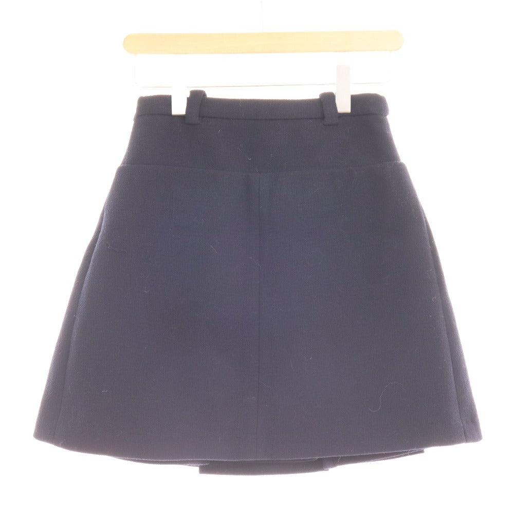 ■ Balenciaga pleated skirt mini skirt bottoms women's size 36 navy unused