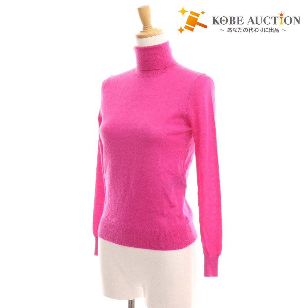 ■ バレンシアガ タートルネック ニット 長袖 トップス カシミヤ100% レディース 34 ピンク