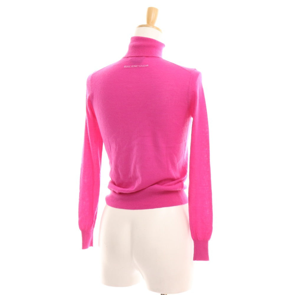 ■ バレンシアガ タートルネック ニット 長袖 トップス カシミヤ100% レディース 34 ピンク