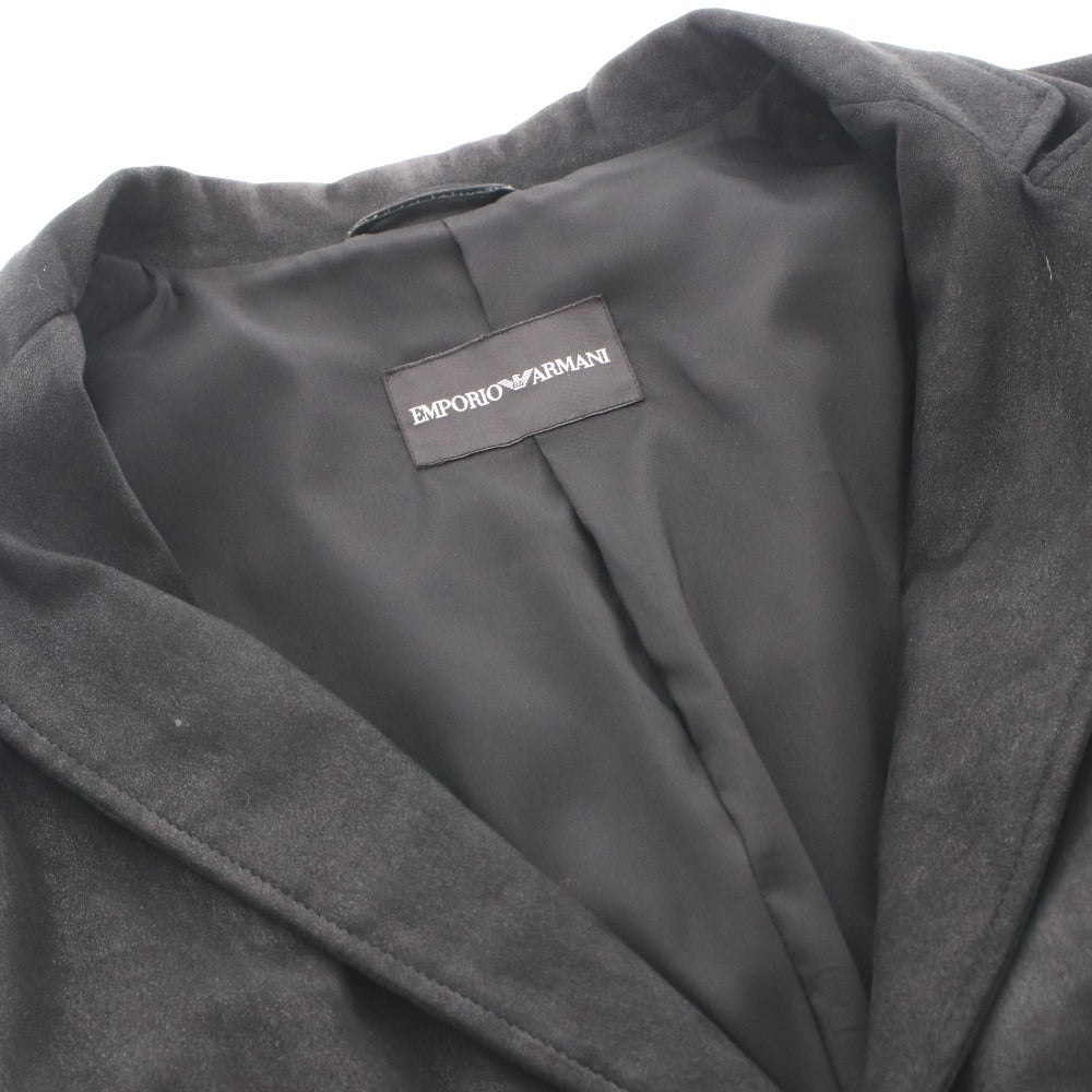 ■ エンポリオアルマーニ ジャケット アウター ラムレザー メンズ 50 （L相当） ブラック 付属品付き