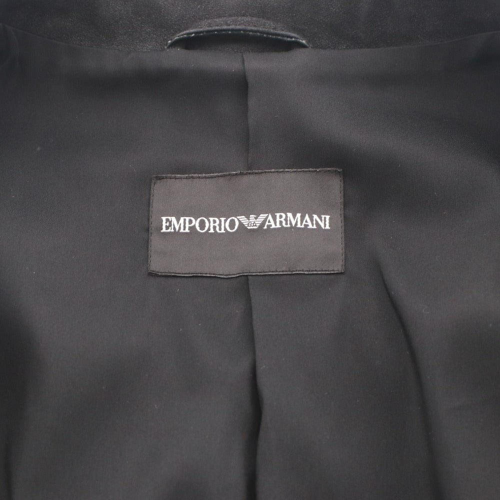 ■ エンポリオアルマーニ ジャケット アウター ラムレザー メンズ 50 （L相当） ブラック 付属品付き