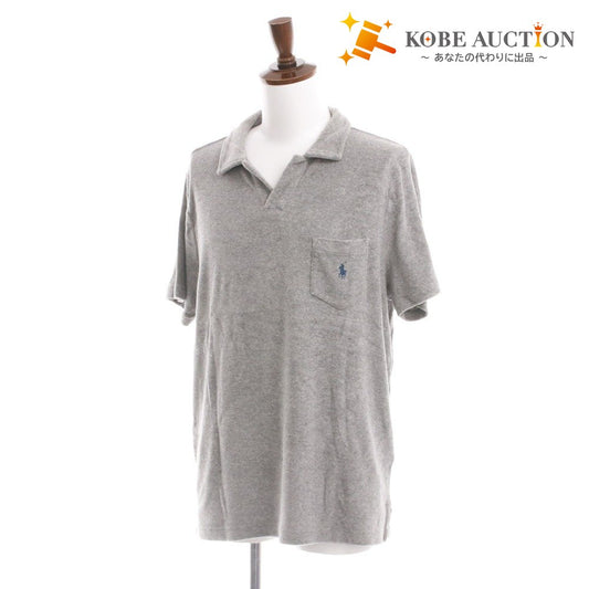 ■ ラルフローレン ポロシャツ 半袖 トップス パイル地 オープンカラー メンズ LG （L相当） グレー