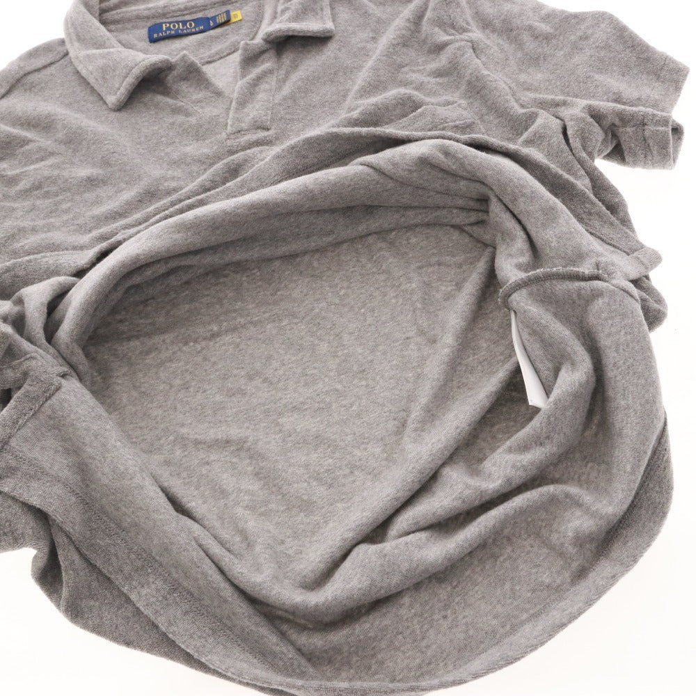 ■ ラルフローレン ポロシャツ 半袖 トップス パイル地 オープンカラー メンズ LG （L相当） グレー