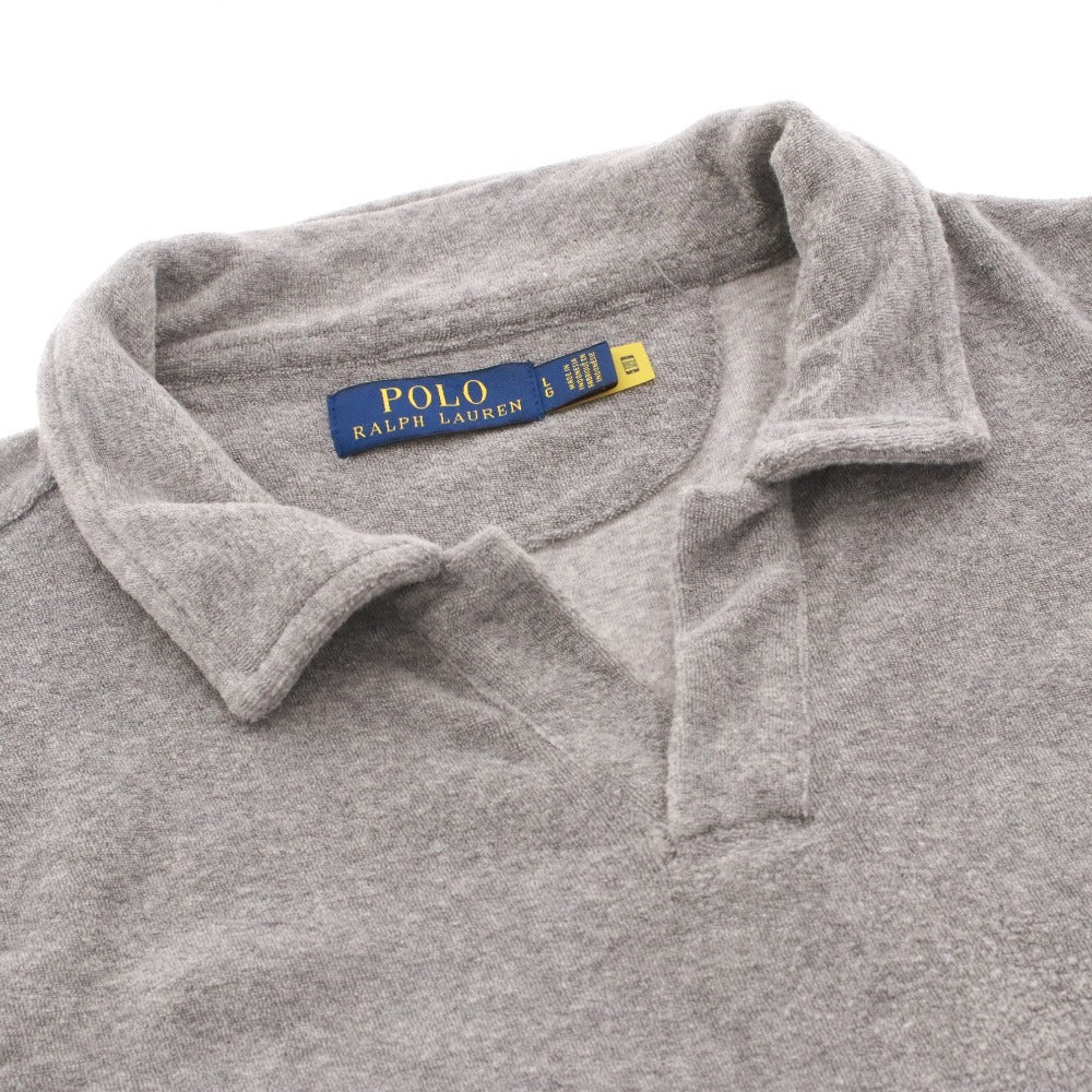■ ラルフローレン ポロシャツ 半袖 トップス パイル地 オープンカラー メンズ LG （L相当） グレー