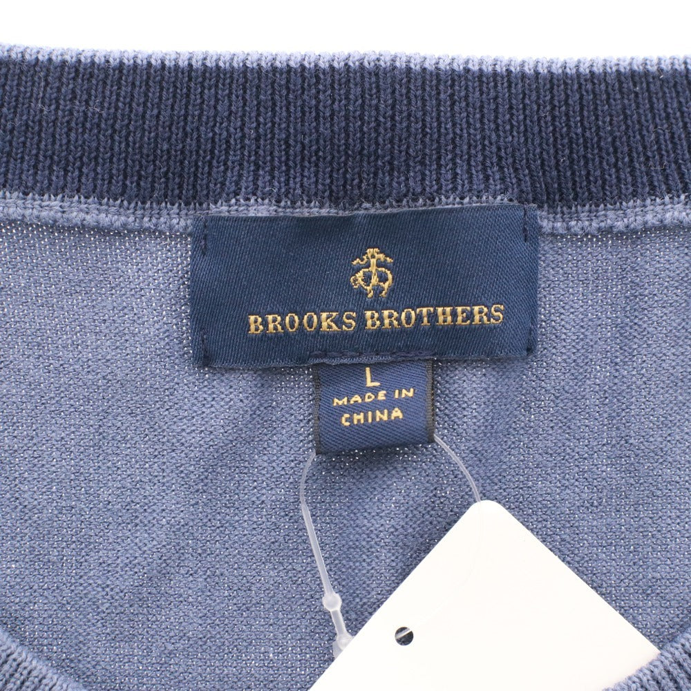 ■ ブルックスブラザーズ カットソー 長袖 トップス ボーダー 綿100％ メンズ L ネイビー ホワイト タグ付き 未使用