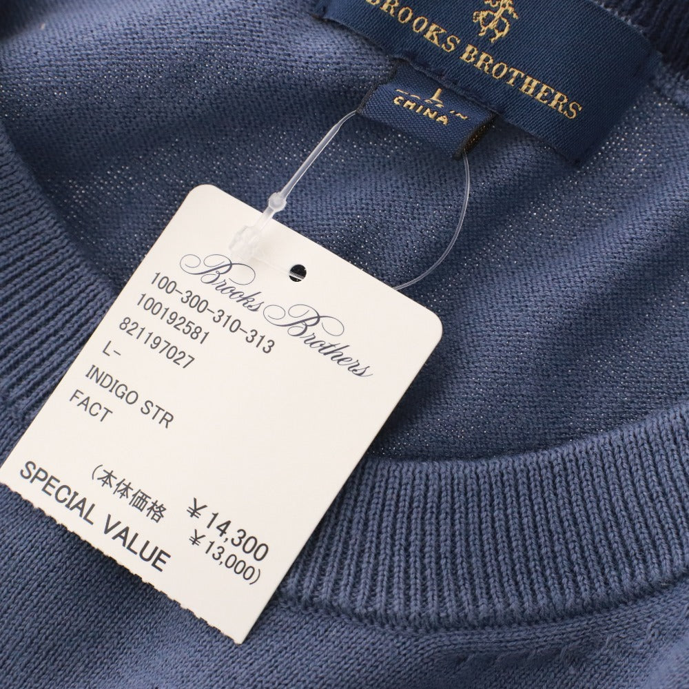 ■ ブルックスブラザーズ カットソー 長袖 トップス ボーダー 綿100％ メンズ L ネイビー ホワイト タグ付き 未使用
